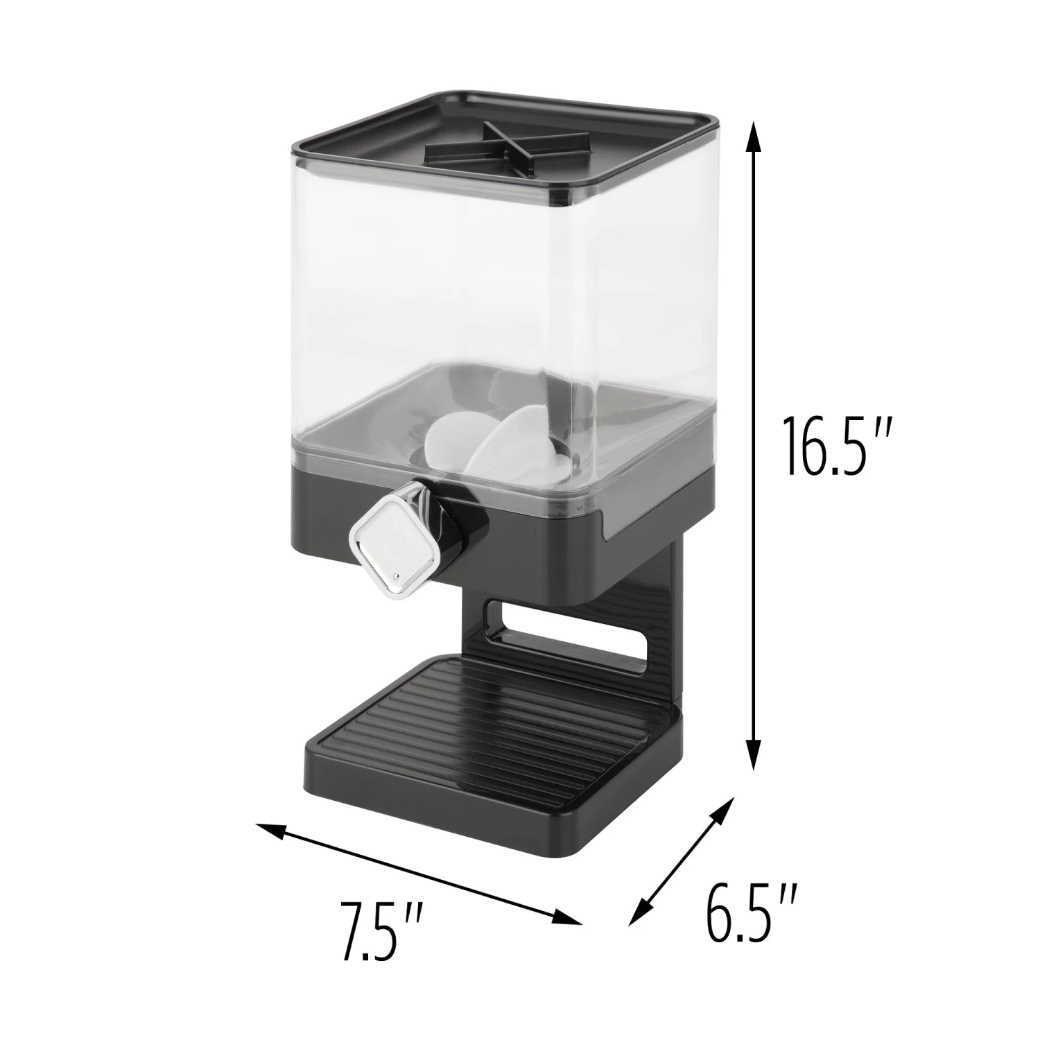 Black/Chrome Cereal Dispenser With Portion Control - Image 3
