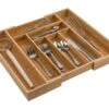 Natural Bamboo Expandable Large Drawer Organizer