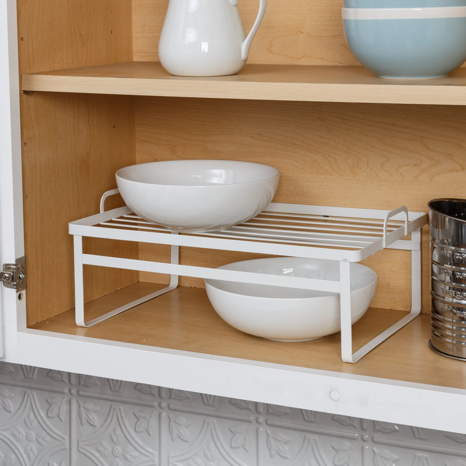 White Stackable Cabinet Shelves (2-Pack) - Image 2