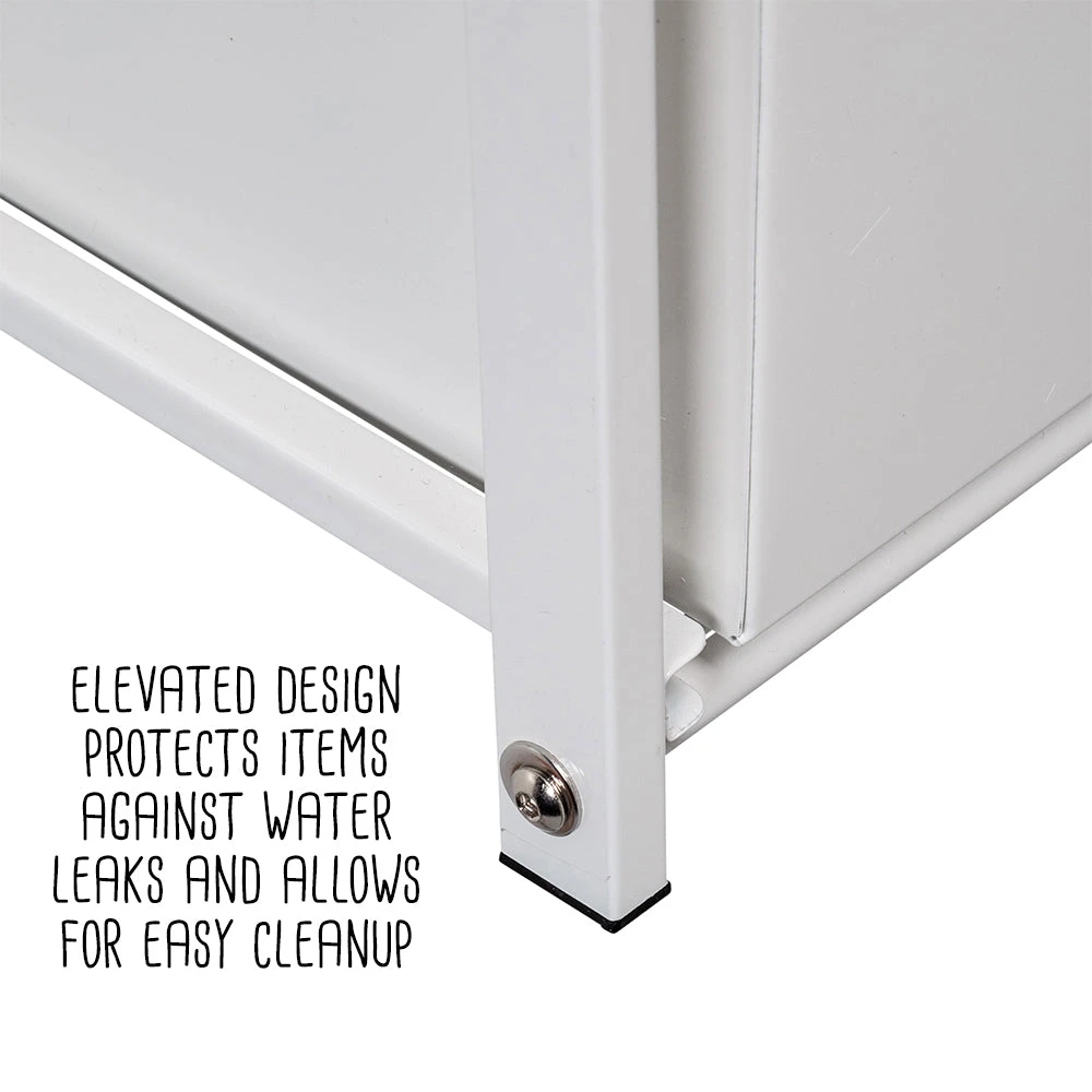 White Metal 2-Drawer Cabinet Organizer - Image 3