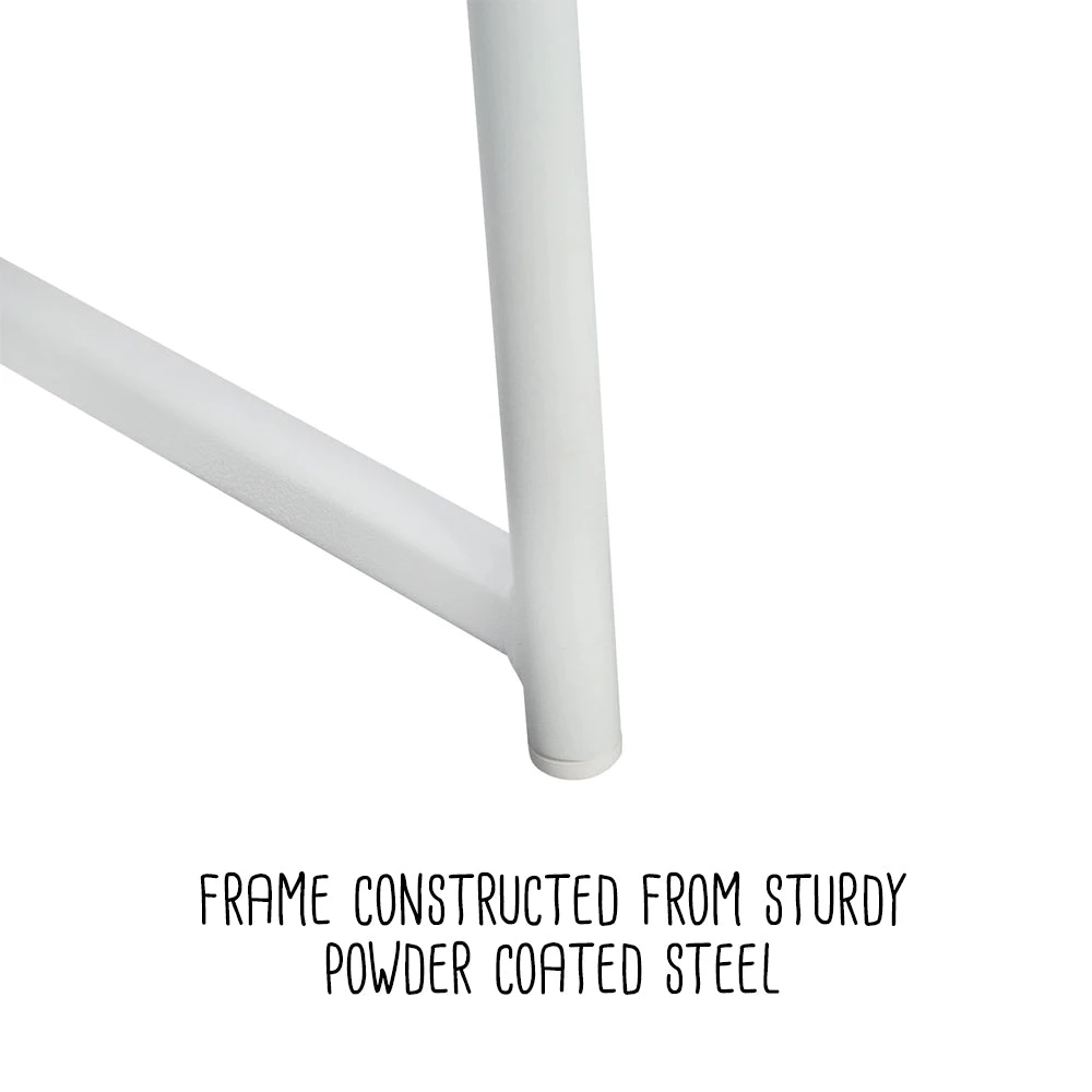 White/Natural Home Office Desk With Shelf And Basket - Image 3