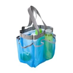 Blue/Gray 7-Pocket Shower Tote