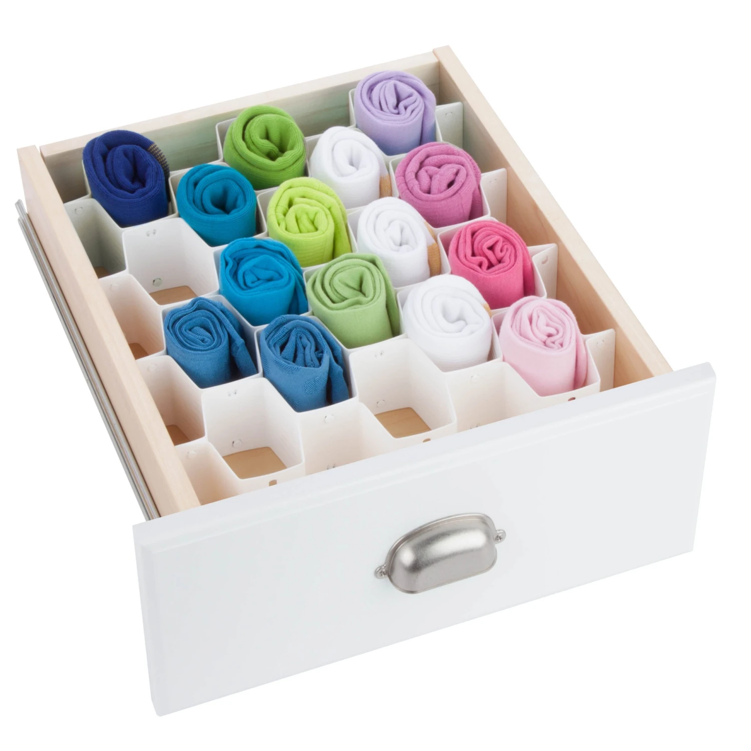 White Plastic 32-Compartment Drawer Organizer - Image 2