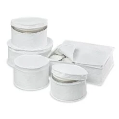 White 5-Piece Dinnerware Storage Set