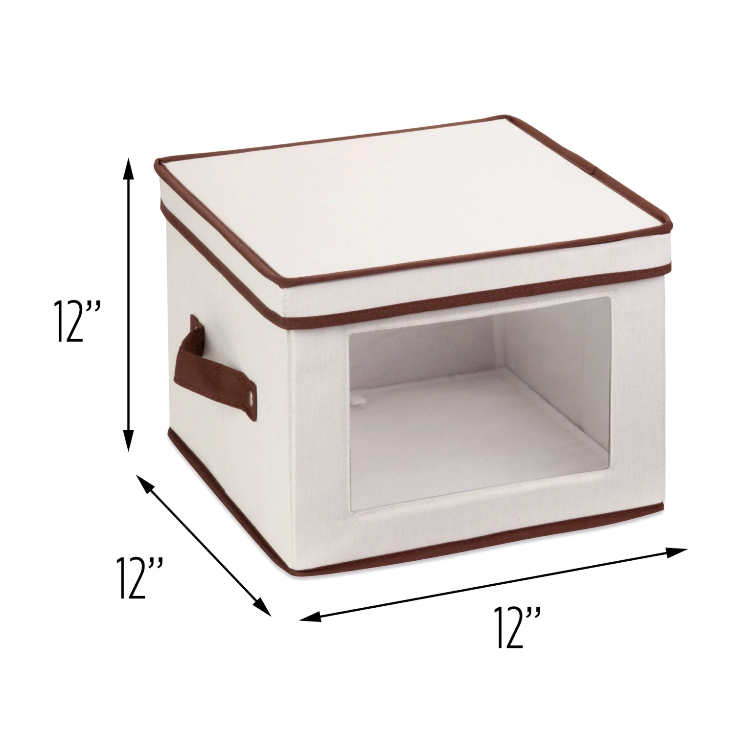 Natural/Brown Dinnerware Storage Box With Handles (12" X 12") - Image 4