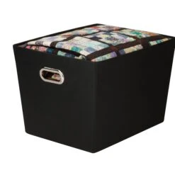 Black Large Storage Bin With Handles