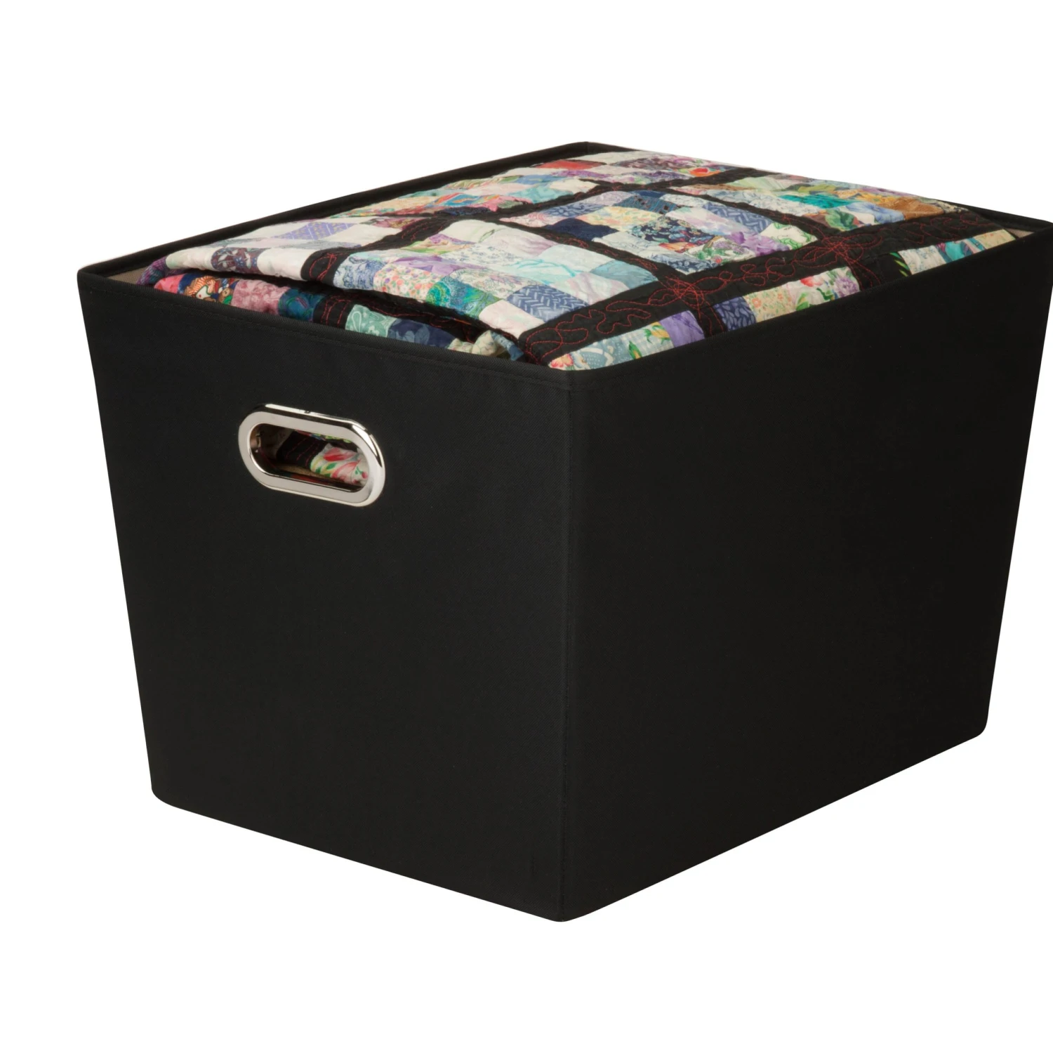 Black Large Storage Bin With Handles