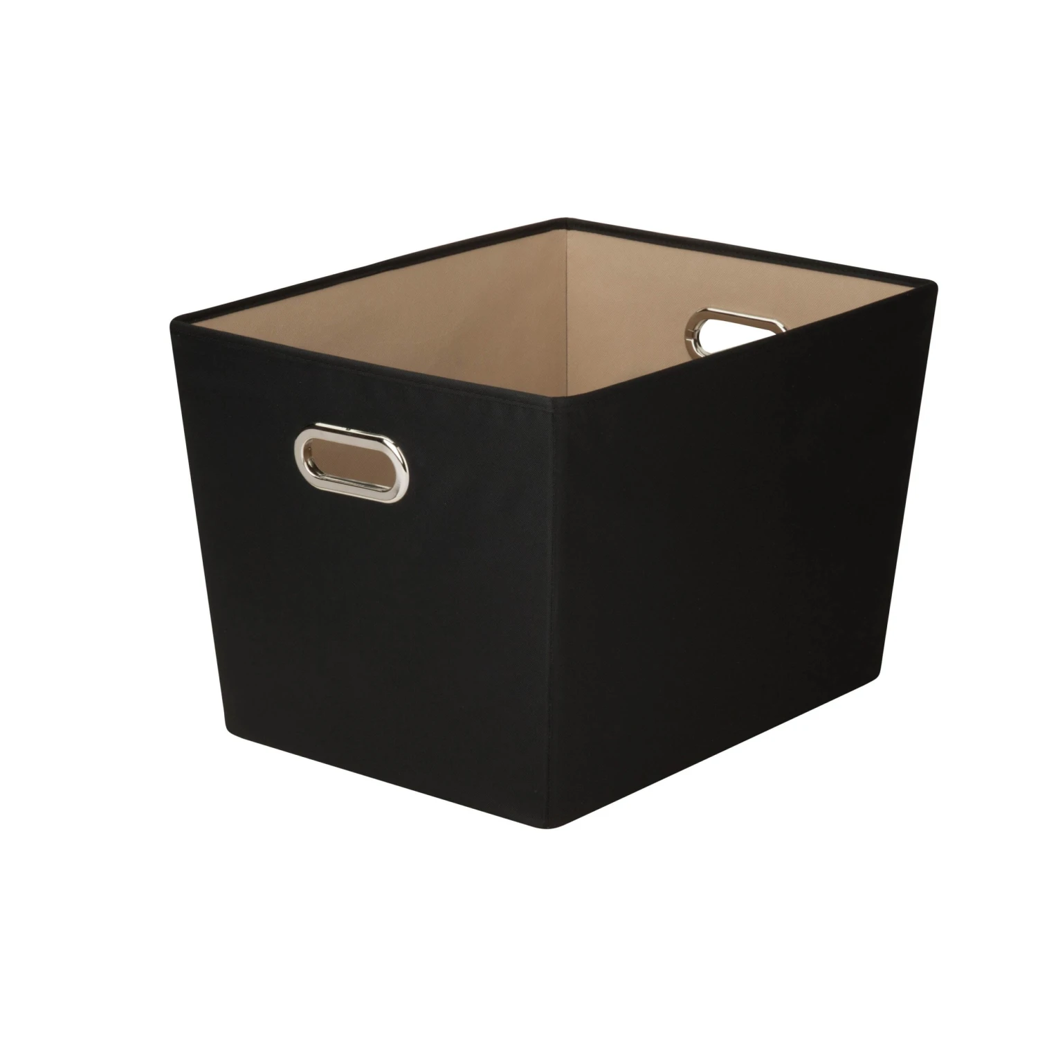 Black Large Storage Bin With Handles - Image 3