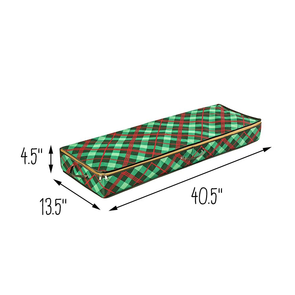 Green Plaid Holiday Gift Wrap Organizer - Image 4