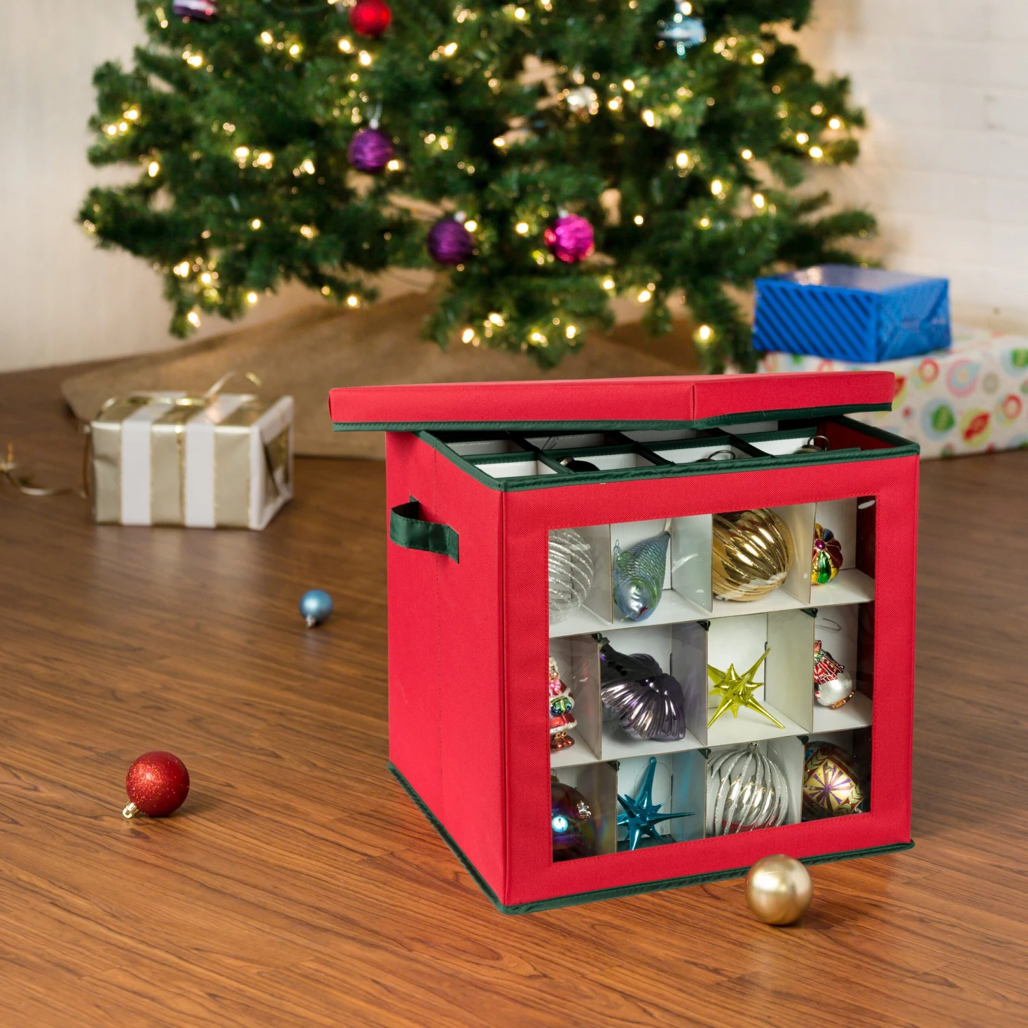 Red 48-Ornament Storage Box - Image 2