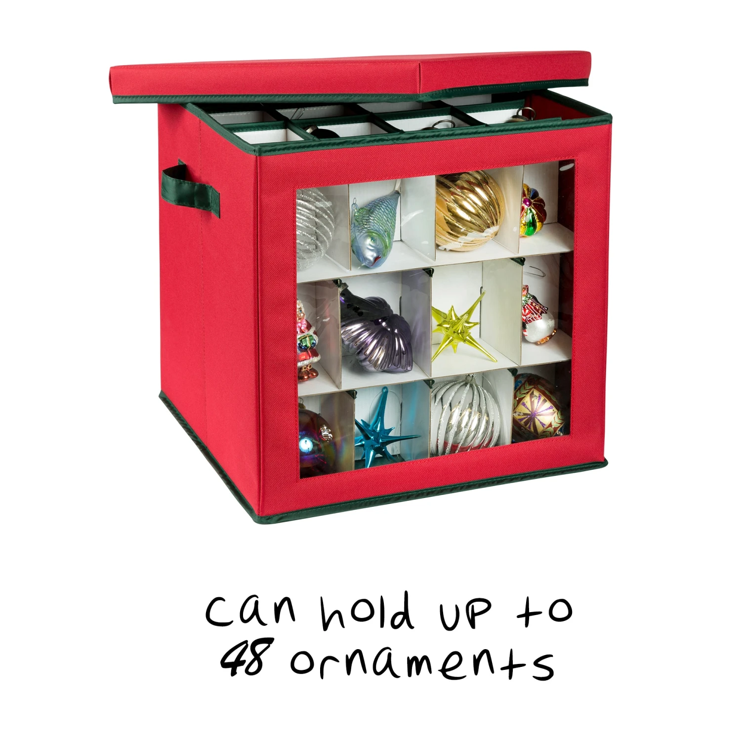 Red 48-Ornament Storage Box - Image 3