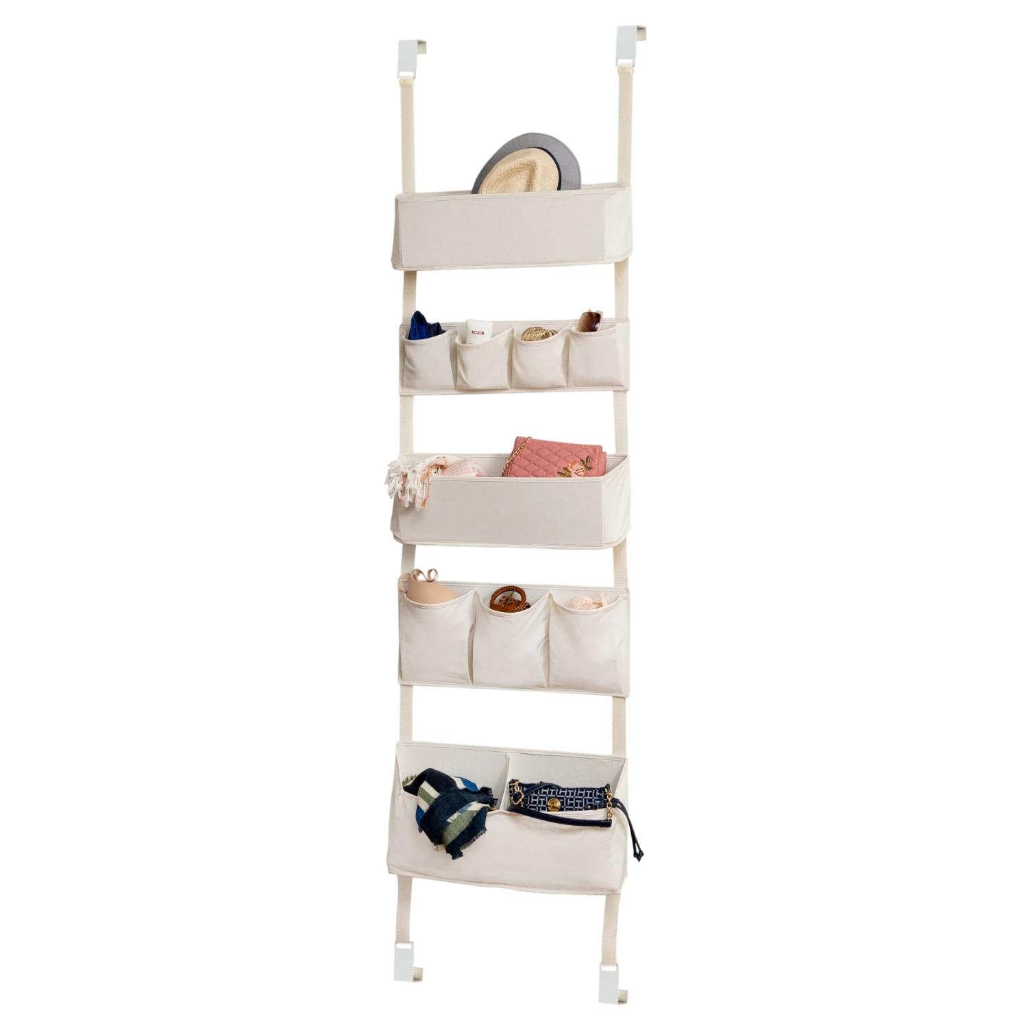 Natural 10-Pocket Over-The-Door Closet Organizer - Image 3