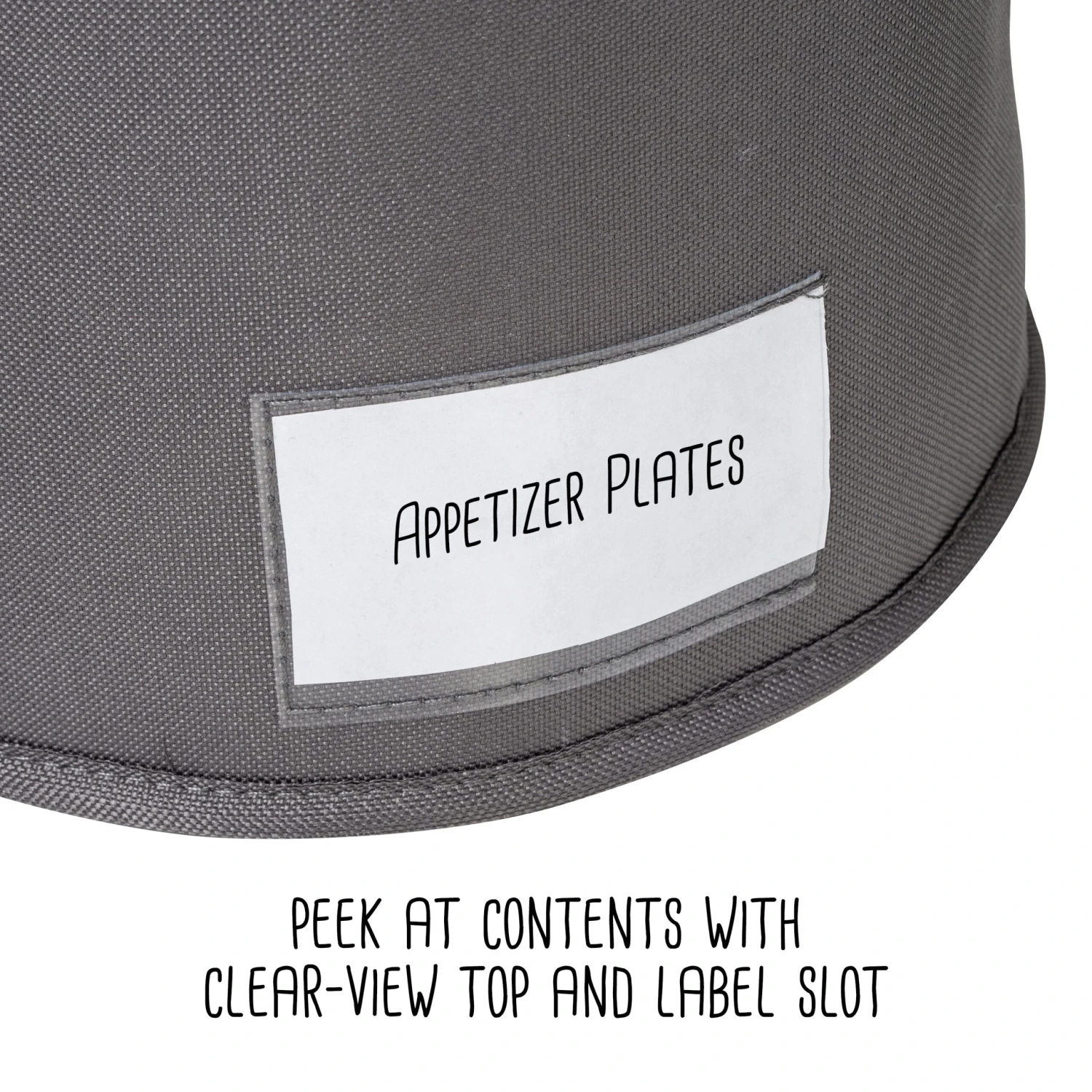 Gray 8-Inch Round Dinnerware Storage Box - Image 3