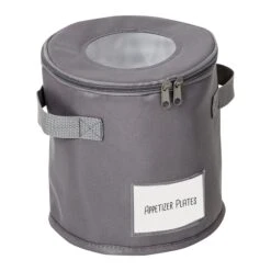 Gray 8-Inch Round Dinnerware Storage Box