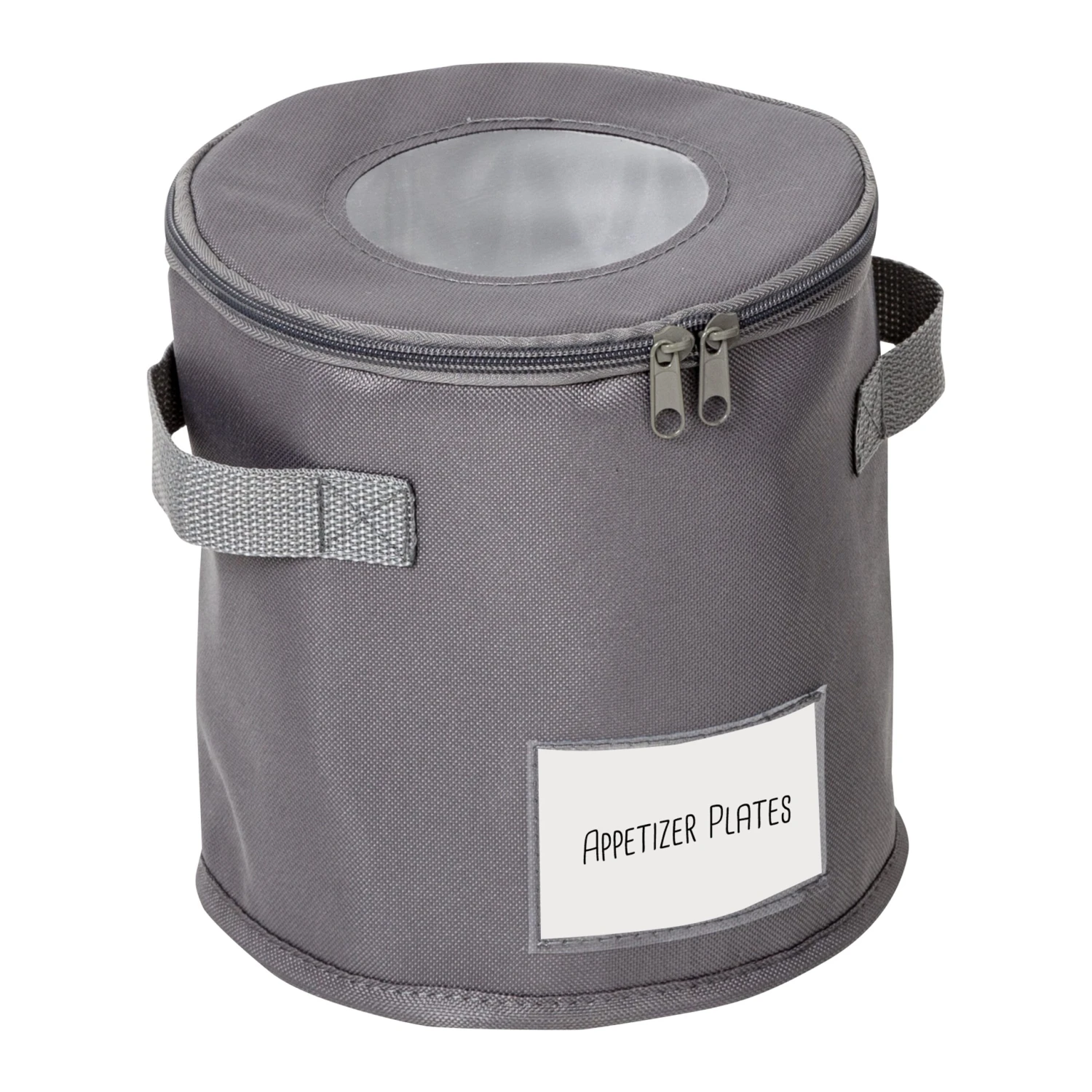 Gray 8-Inch Round Dinnerware Storage Box