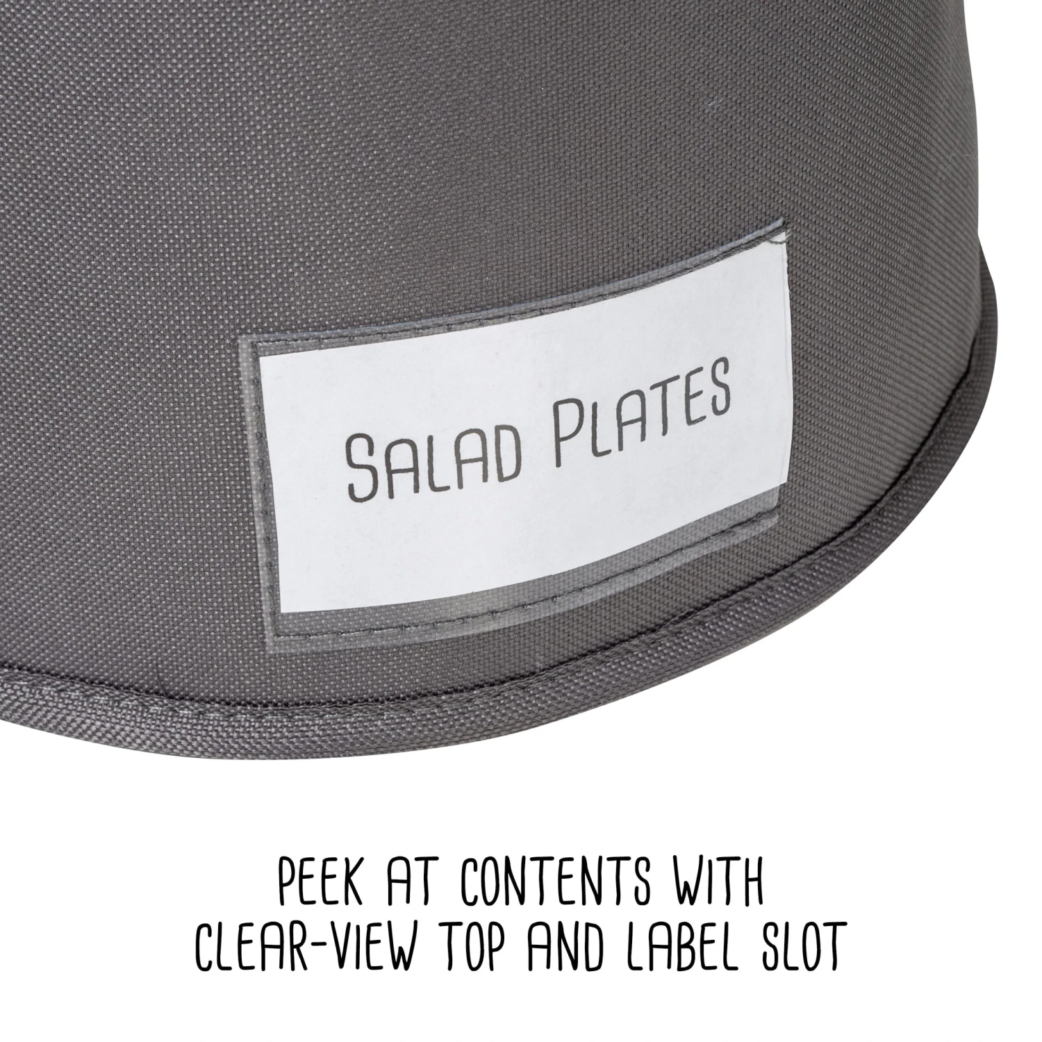 Gray 10-Inch Round Dinnerware Storage Box - Image 3