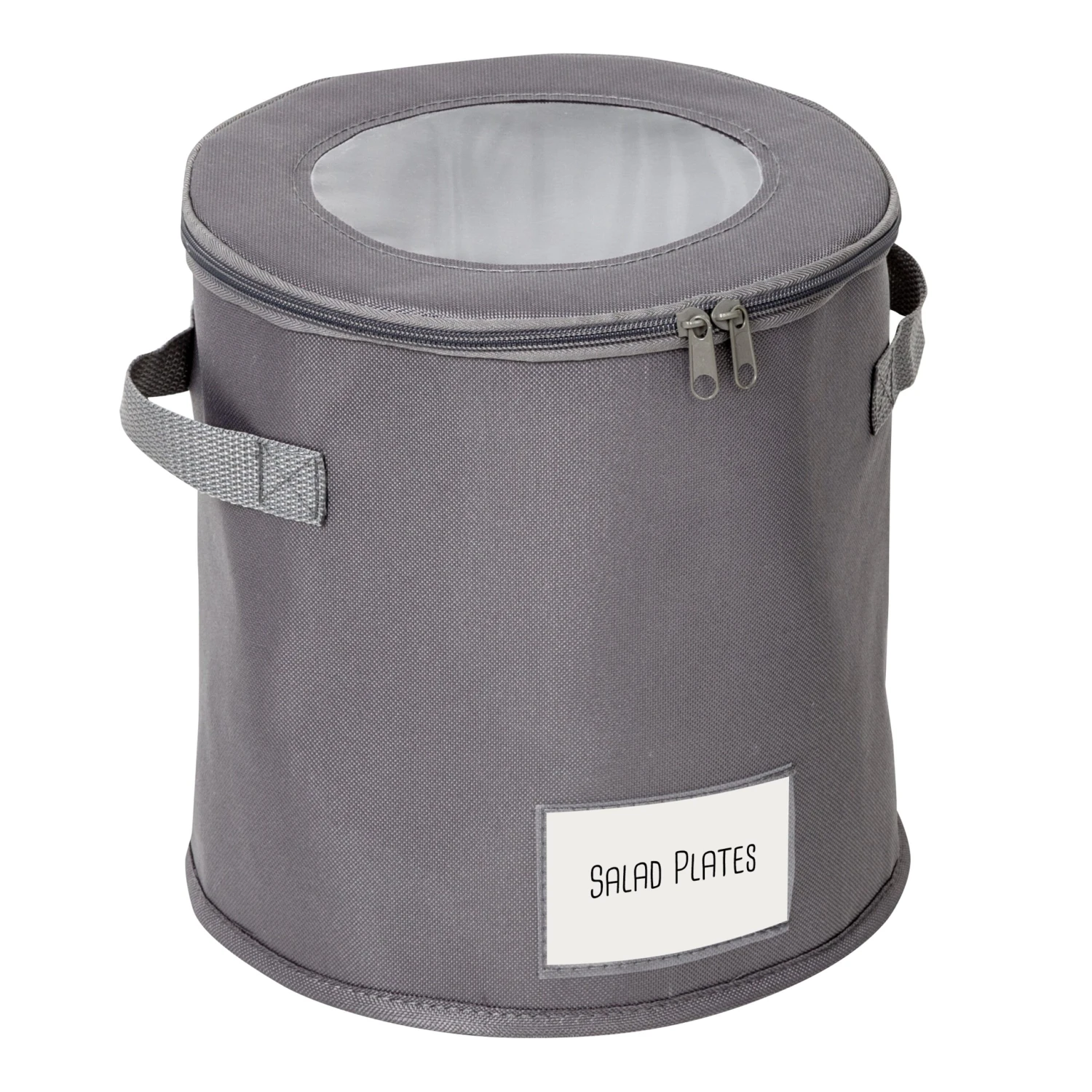 Gray 10-Inch Round Dinnerware Storage Box