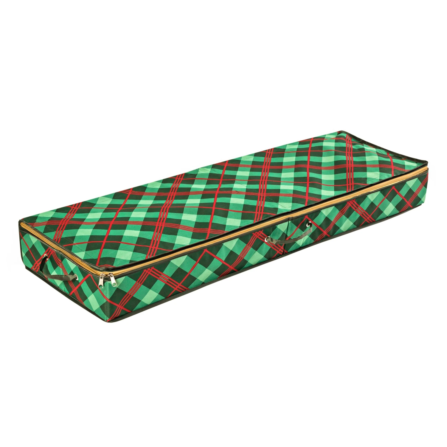 Green Plaid Holiday Gift Wrap Organizer - Image 3