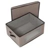 Gray Fabric Closet Storage Box With Lid, Clear-View Window And Removable Dividers