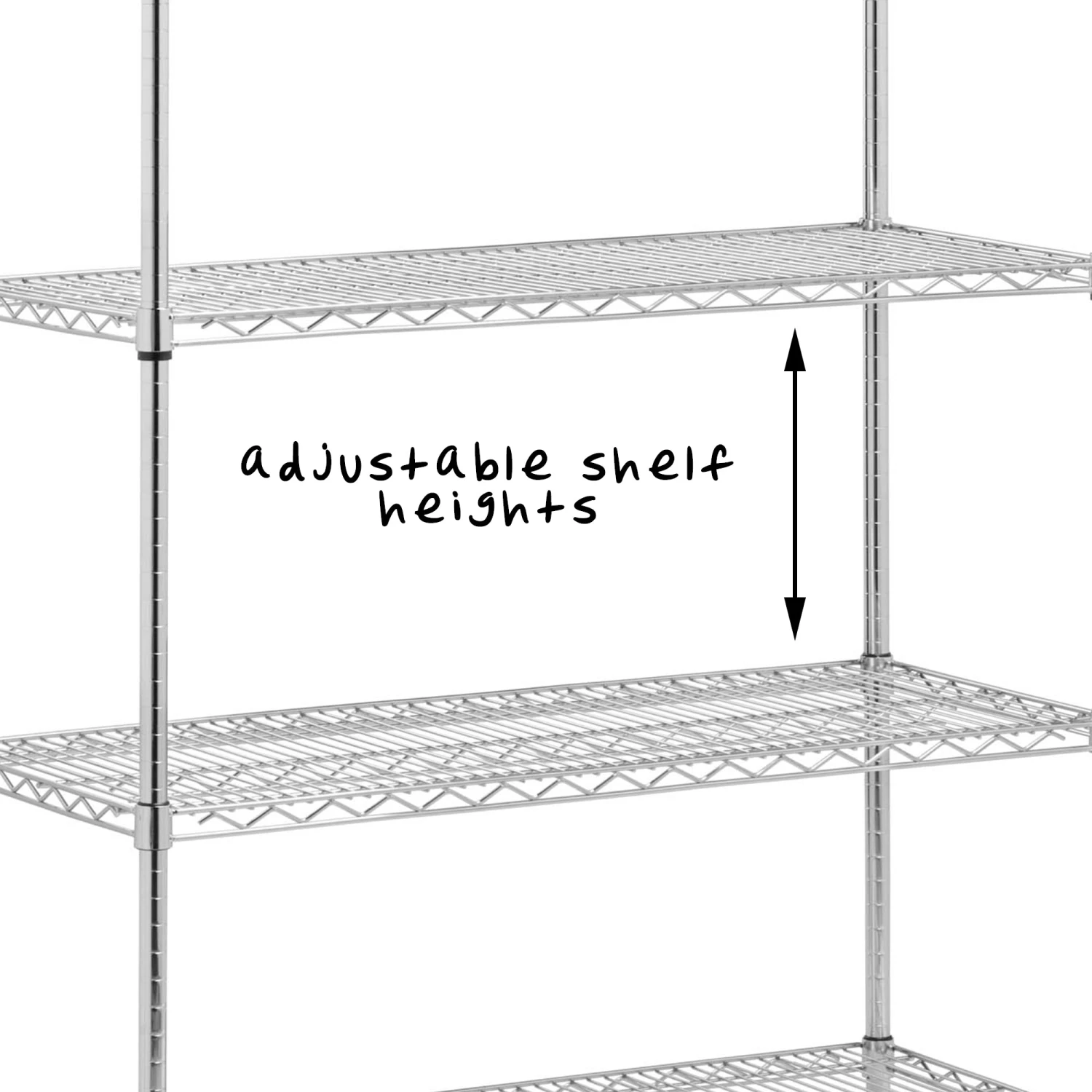 Chrome 5-Tier Adjustable Shelving Unit With 800-lb Shelf Capacity - Image 3