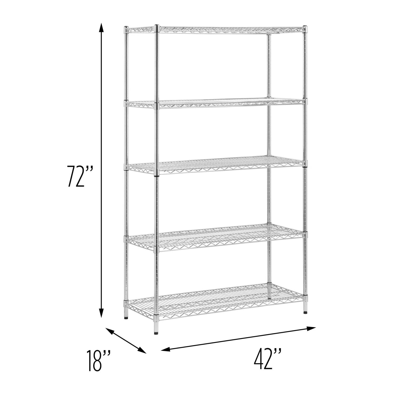 Chrome 5-Tier Adjustable Shelving Unit With 800-lb Shelf Capacity - Image 6