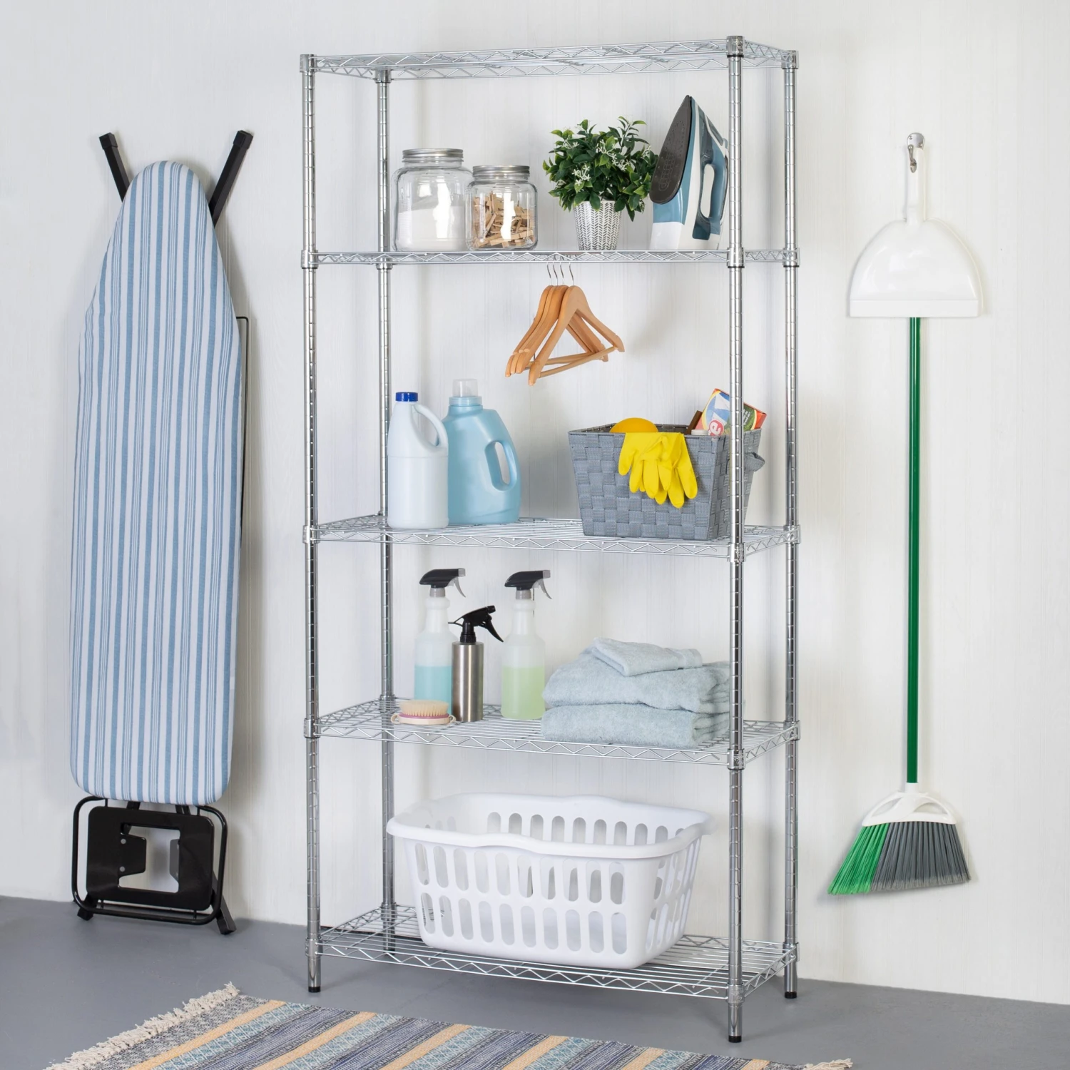 Chrome 5-Tier Heavy-Duty Shelving Unit With 200-lb Shelf Capacity - Image 3