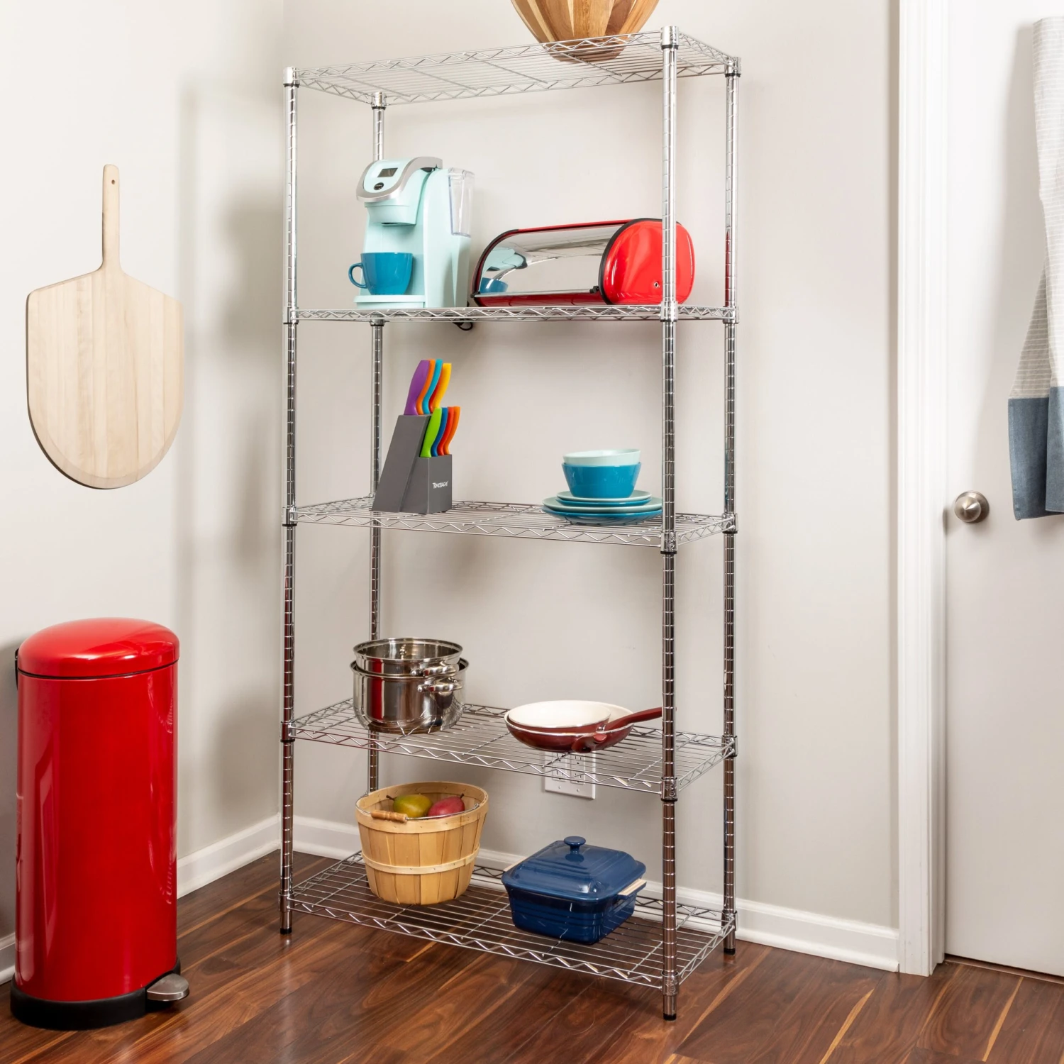 Chrome 5-Tier Heavy-Duty Shelving Unit With 200-lb Shelf Capacity - Image 4