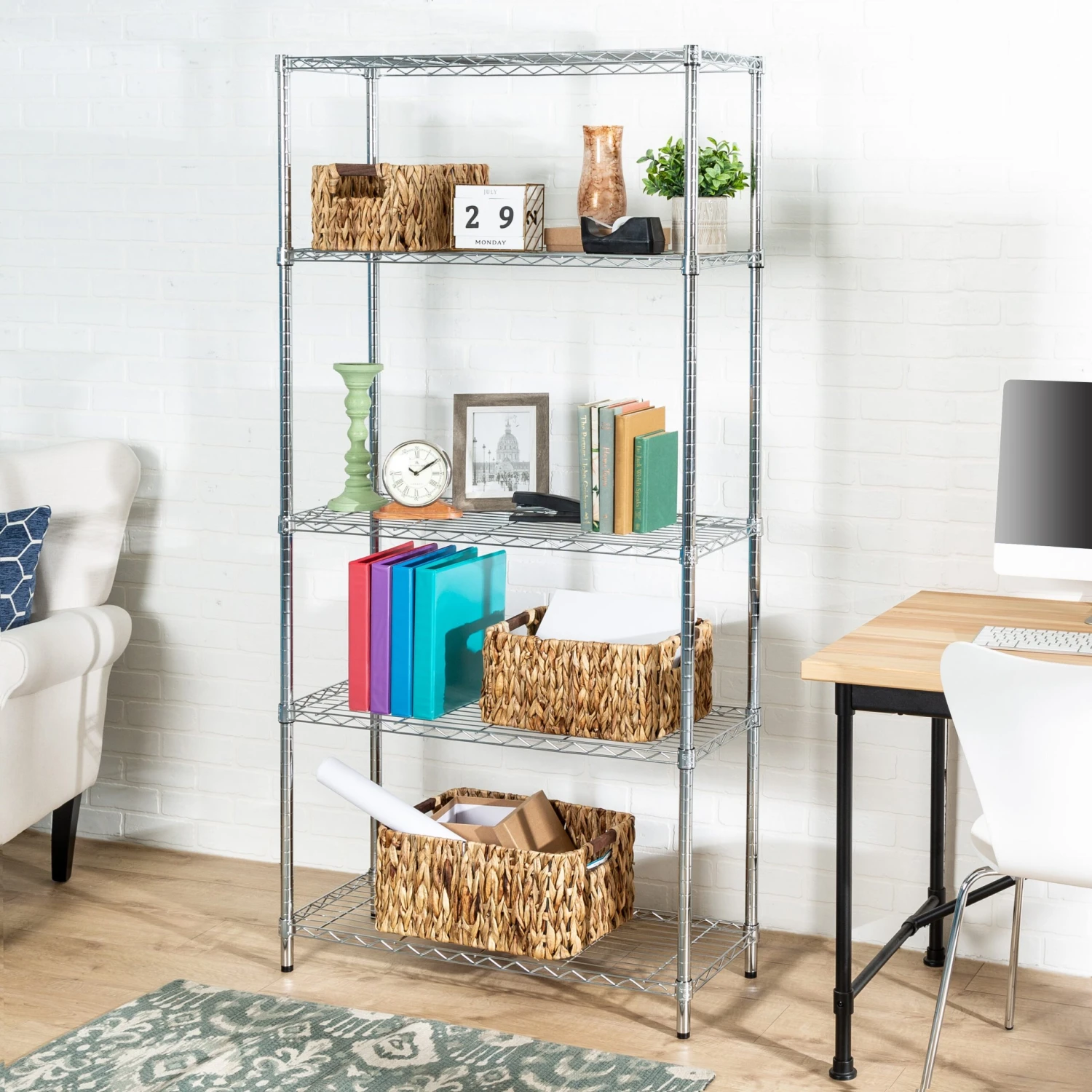 Chrome 5-Tier Heavy-Duty Shelving Unit With 200-lb Shelf Capacity - Image 2