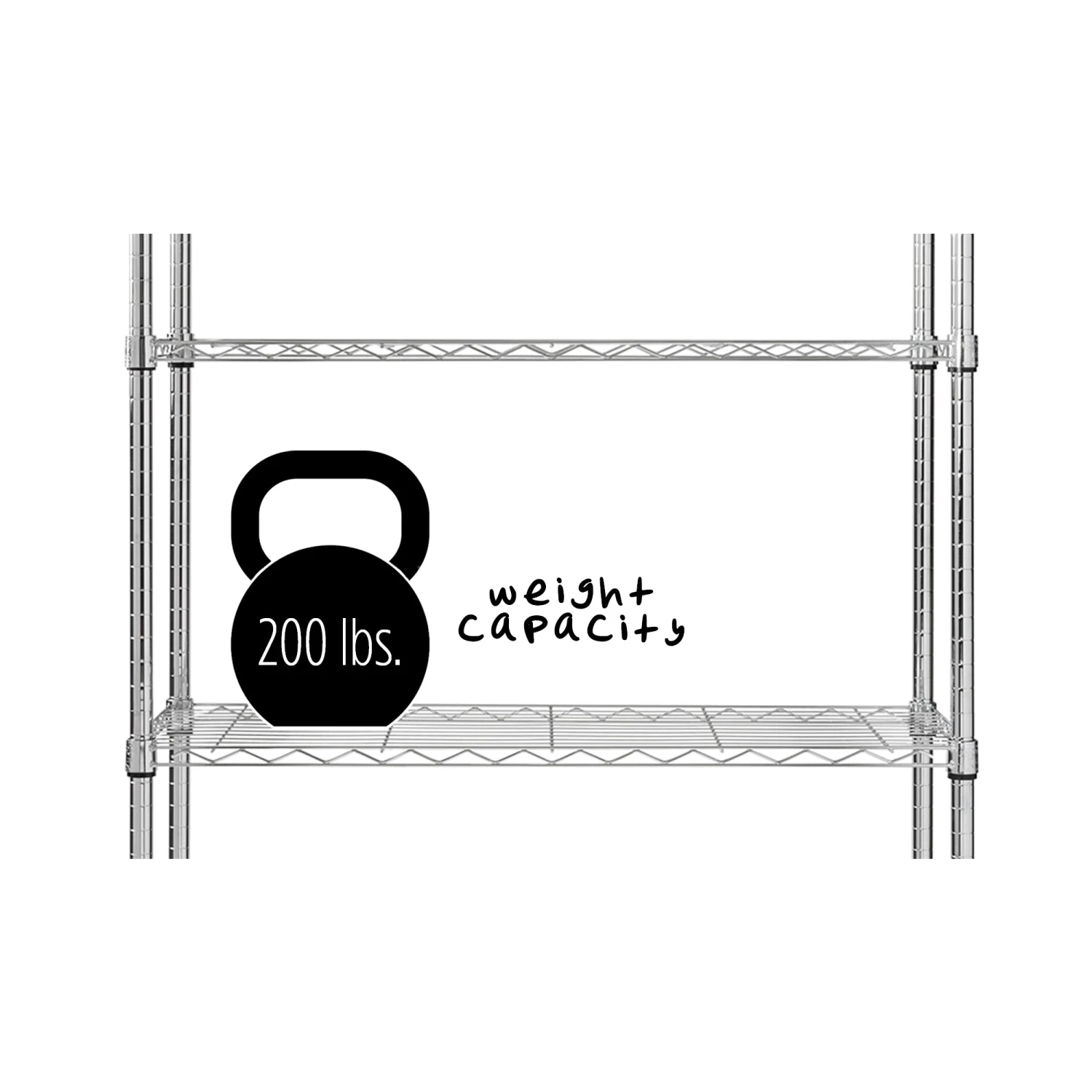 Chrome 5-Tier Heavy-Duty Shelving Unit With 200-lb Shelf Capacity - Image 8