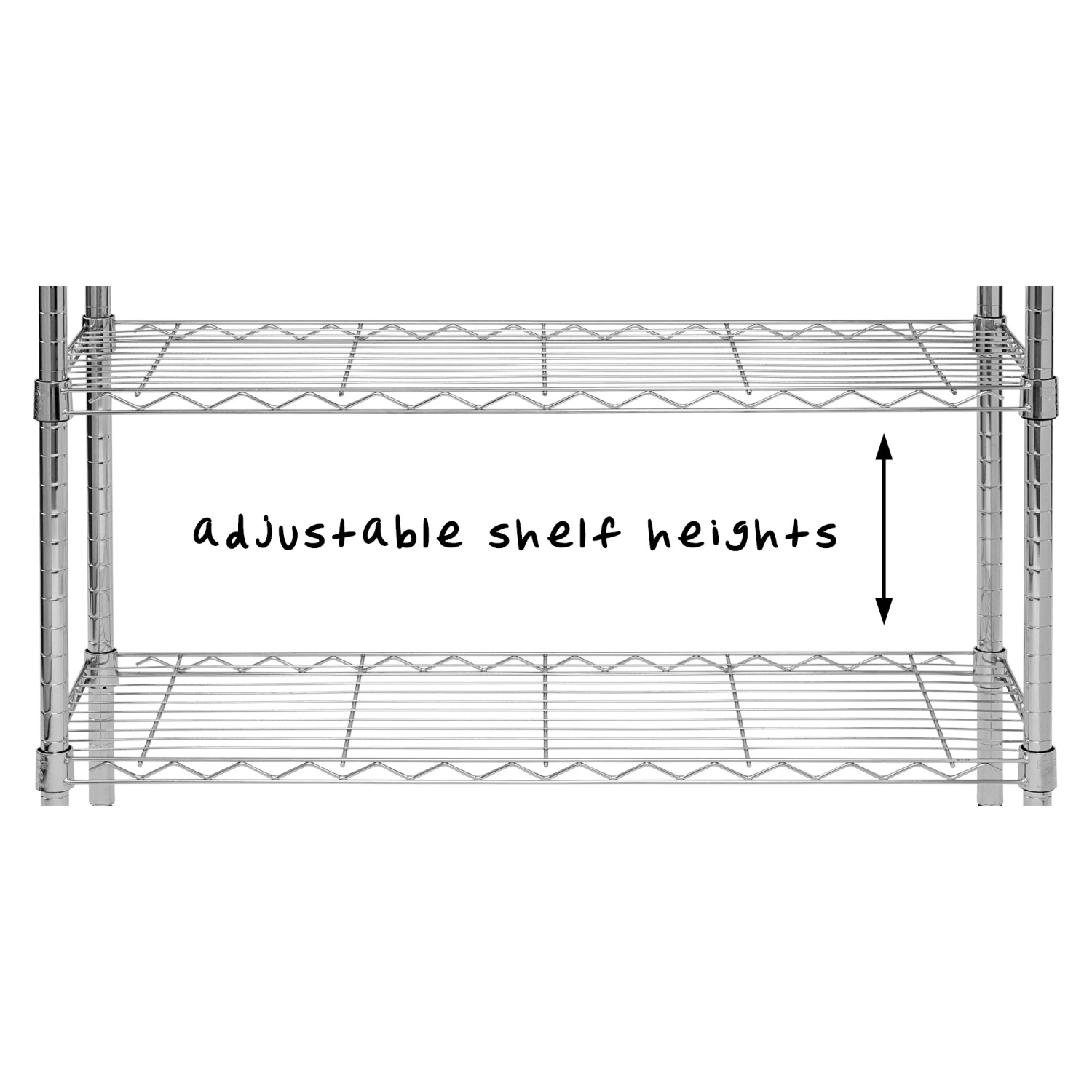 Chrome 3-Tier Adjustable Shelving Unit With 200-lb Shelf Capacity - Image 3