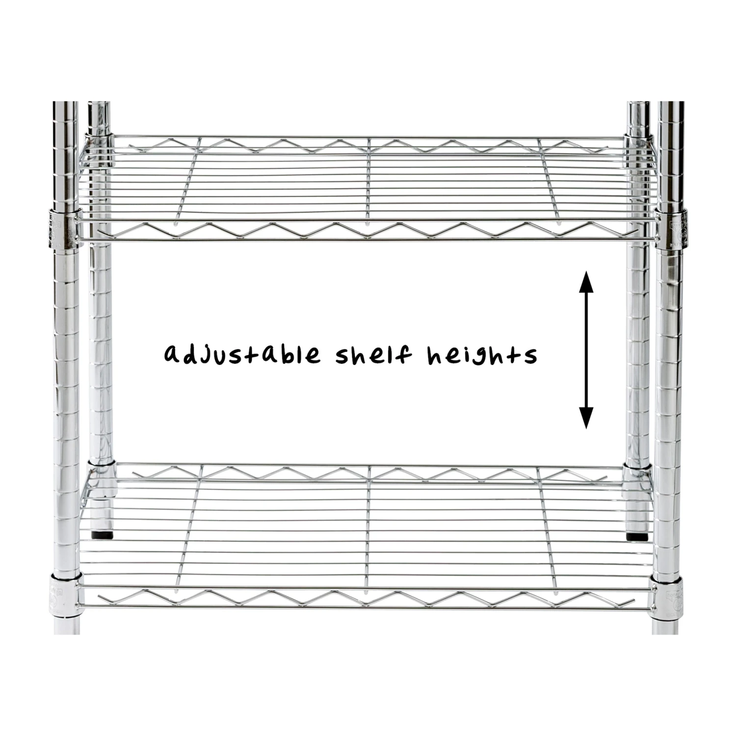 Chrome 3-Tier Adjustable Shelving Unit With 250-lb Weight Capacity - Image 3