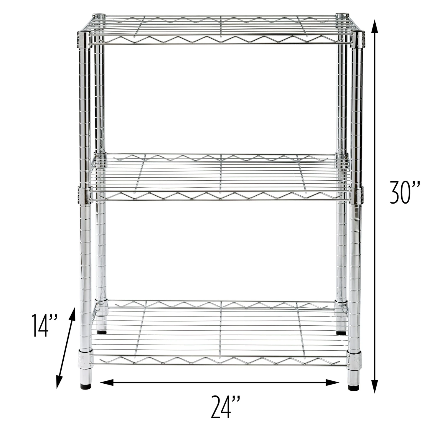 Chrome 3-Tier Adjustable Shelving Unit With 250-lb Weight Capacity - Image 7