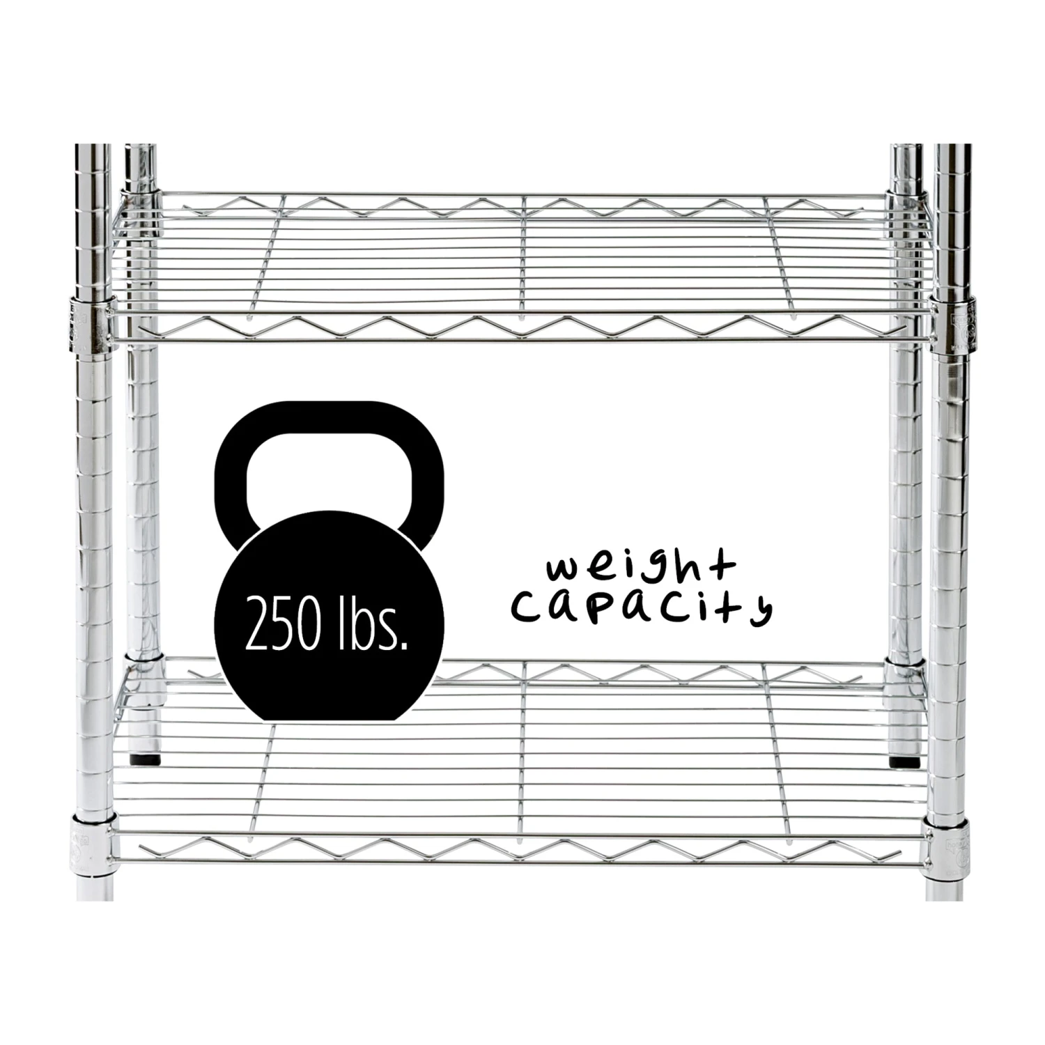 Chrome 3-Tier Adjustable Shelving Unit With 250-lb Weight Capacity - Image 4