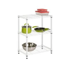 White 3-Tier Heavy-Duty Shelving Unit With 250-lb Weight Capacity
