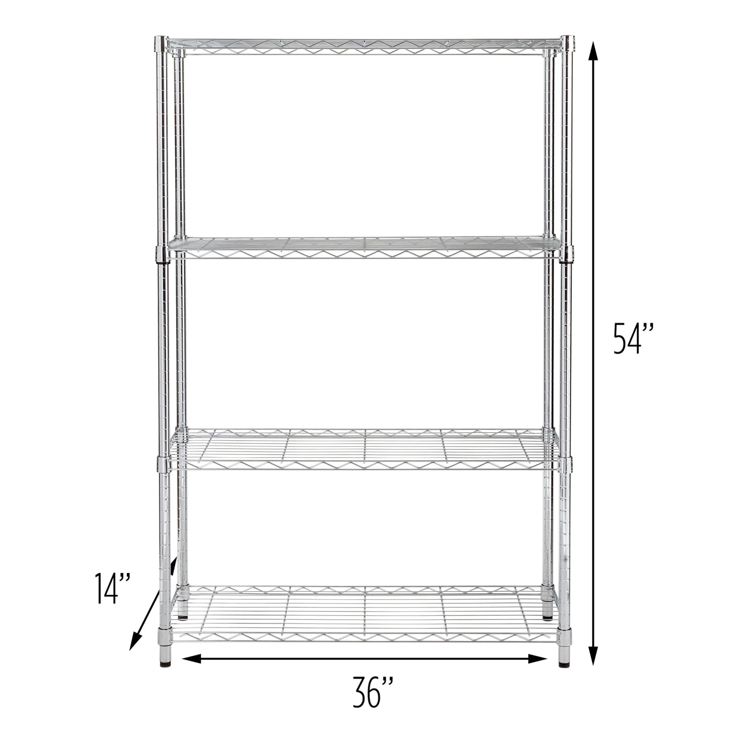 Chrome 4-Tier Heavy-Duty Shelving Unit With 250-lb Weight Capacity - Image 8