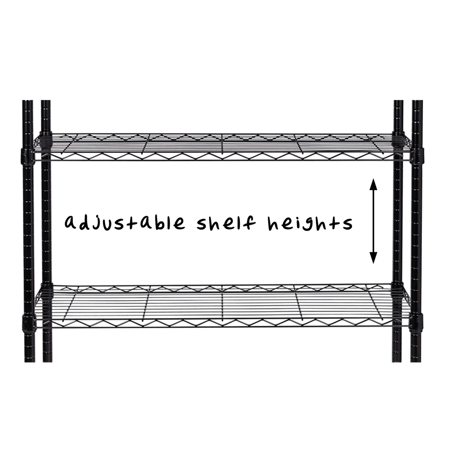Black 4-Tier Heavy-Duty Shelving Unit With 250-lb Shelf Capacity - Image 3
