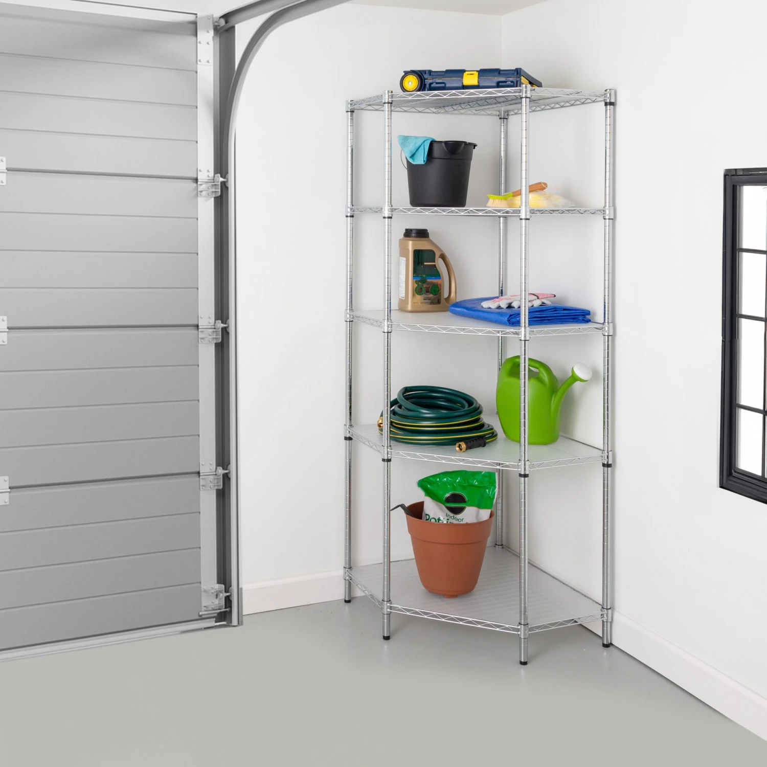 Chrome 5-Tier Corner Shelf - Image 2