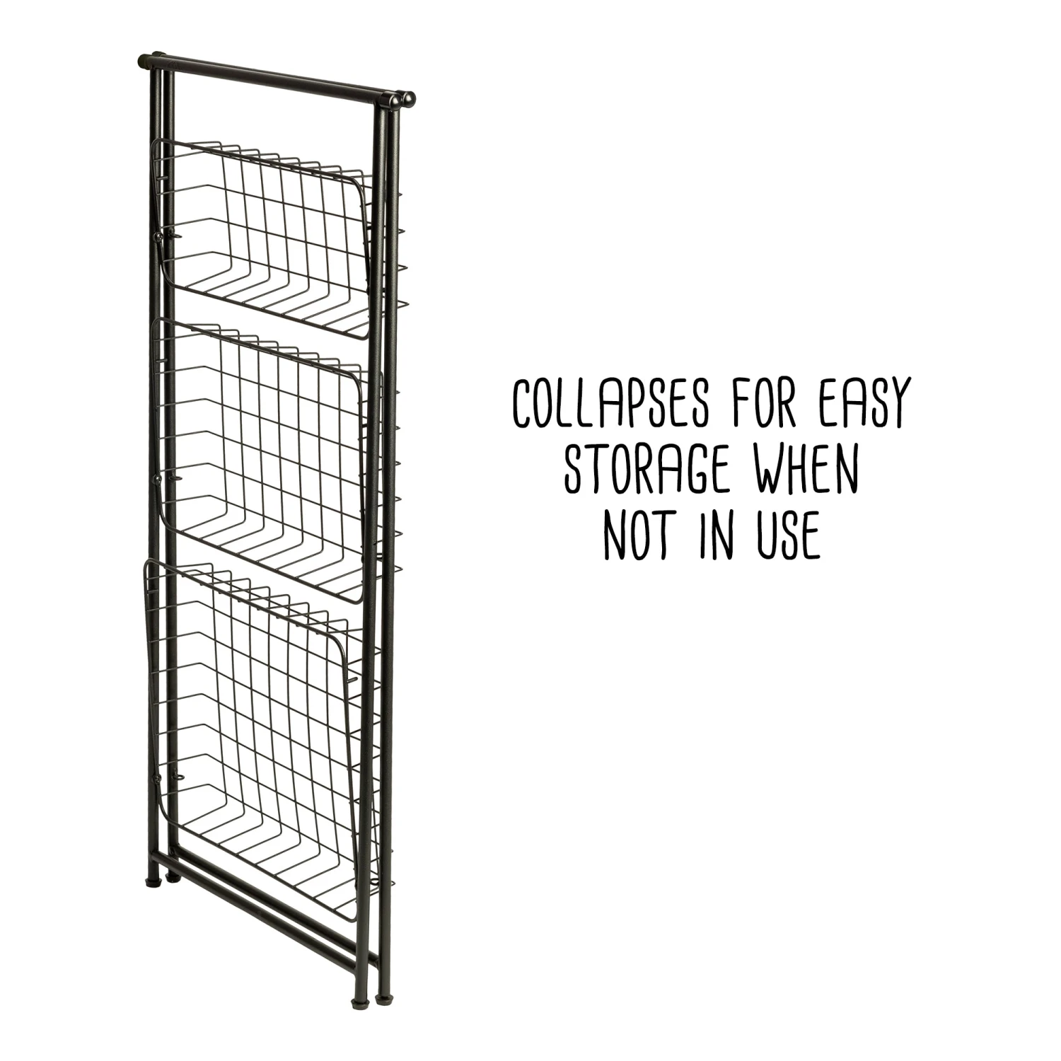 Black 3-Tier Folding A-Frame Storage Caddy - Image 6
