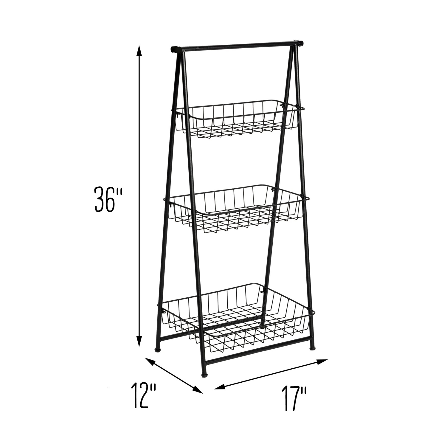 Black 3-Tier Folding A-Frame Storage Caddy - Image 8