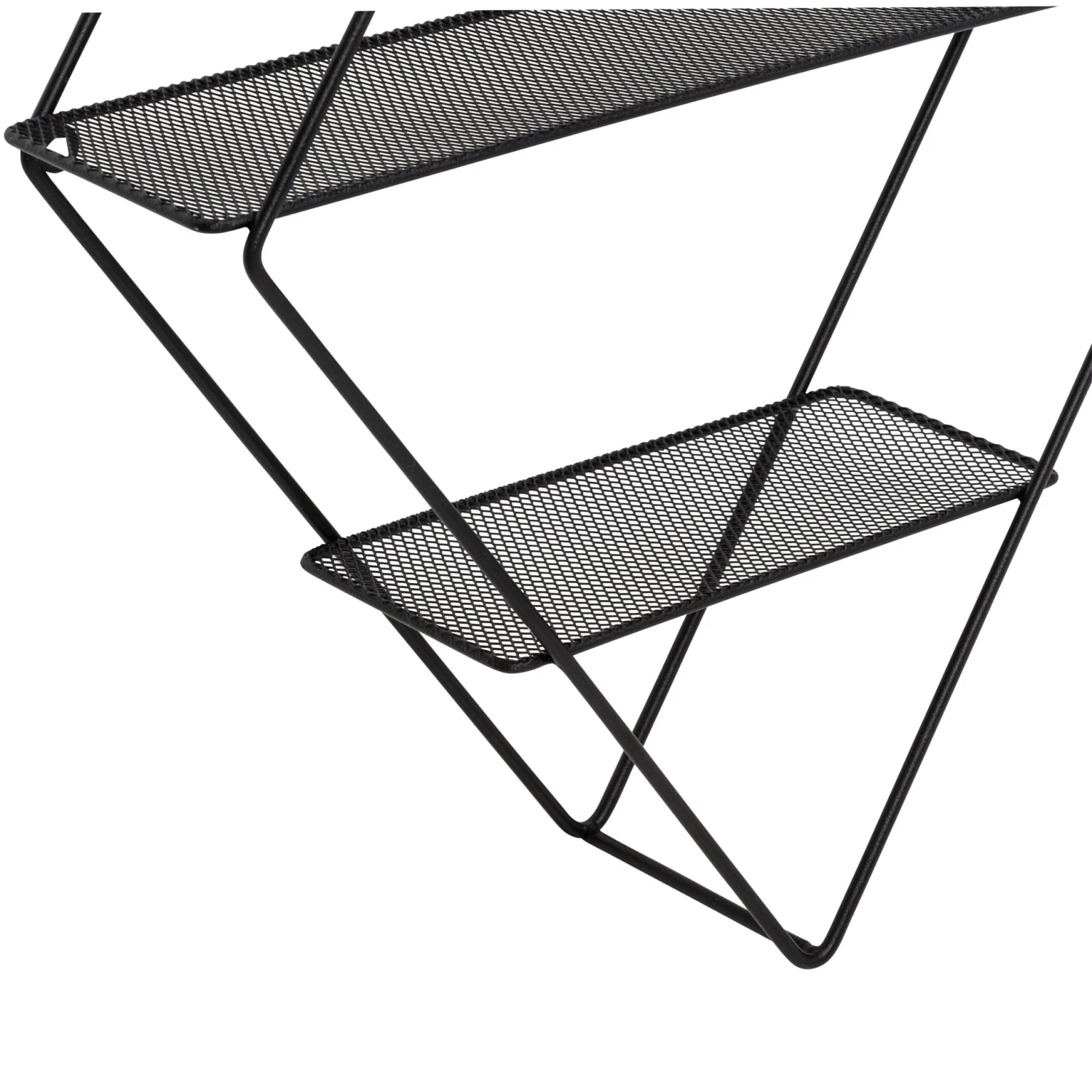 Black 3-Tier Metal Diamond Decorative Wall Shelf - Image 4