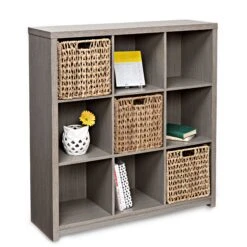 Gray Laminate 9-Cube Organizer