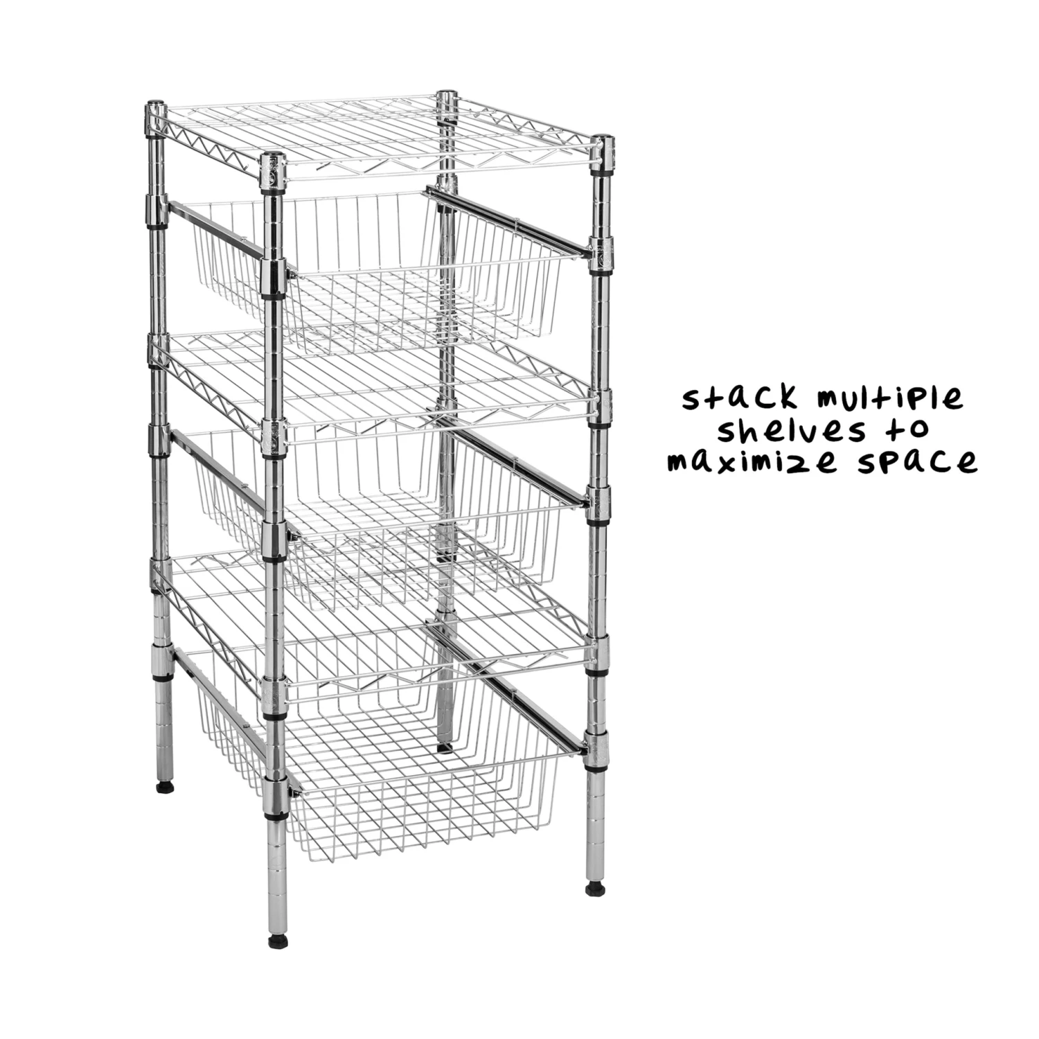 Chrome Stacking Cabinet Organizer Drawer - Image 5