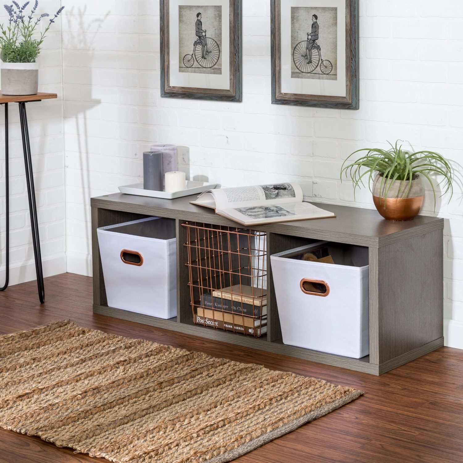 Gray Laminate 3-Cube Organizer - Image 2