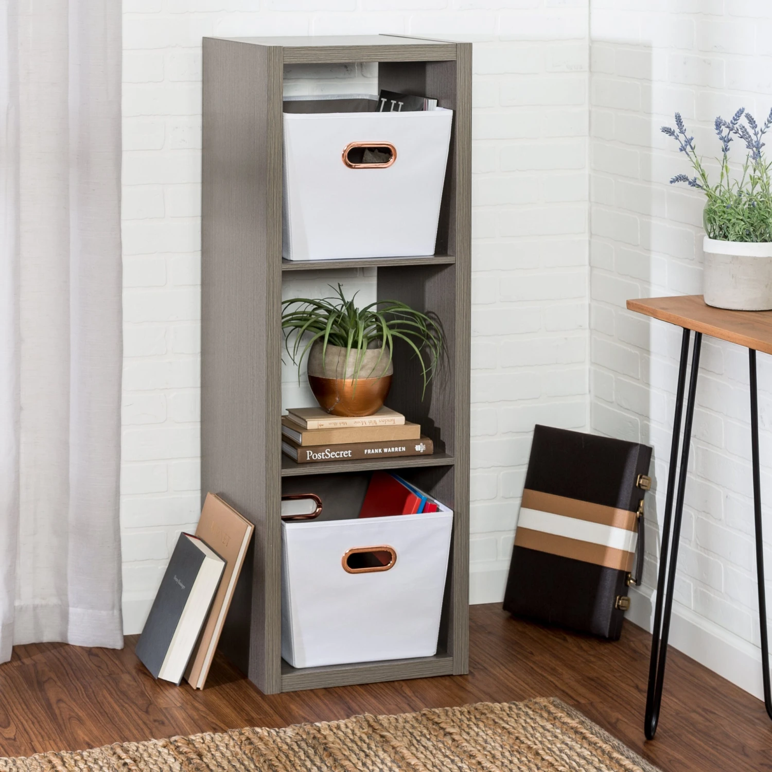 Gray Laminate 3-Cube Organizer - Image 3