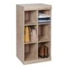 Brown Stackable 6-Cubby Organizer With Anti-Tip Hardware