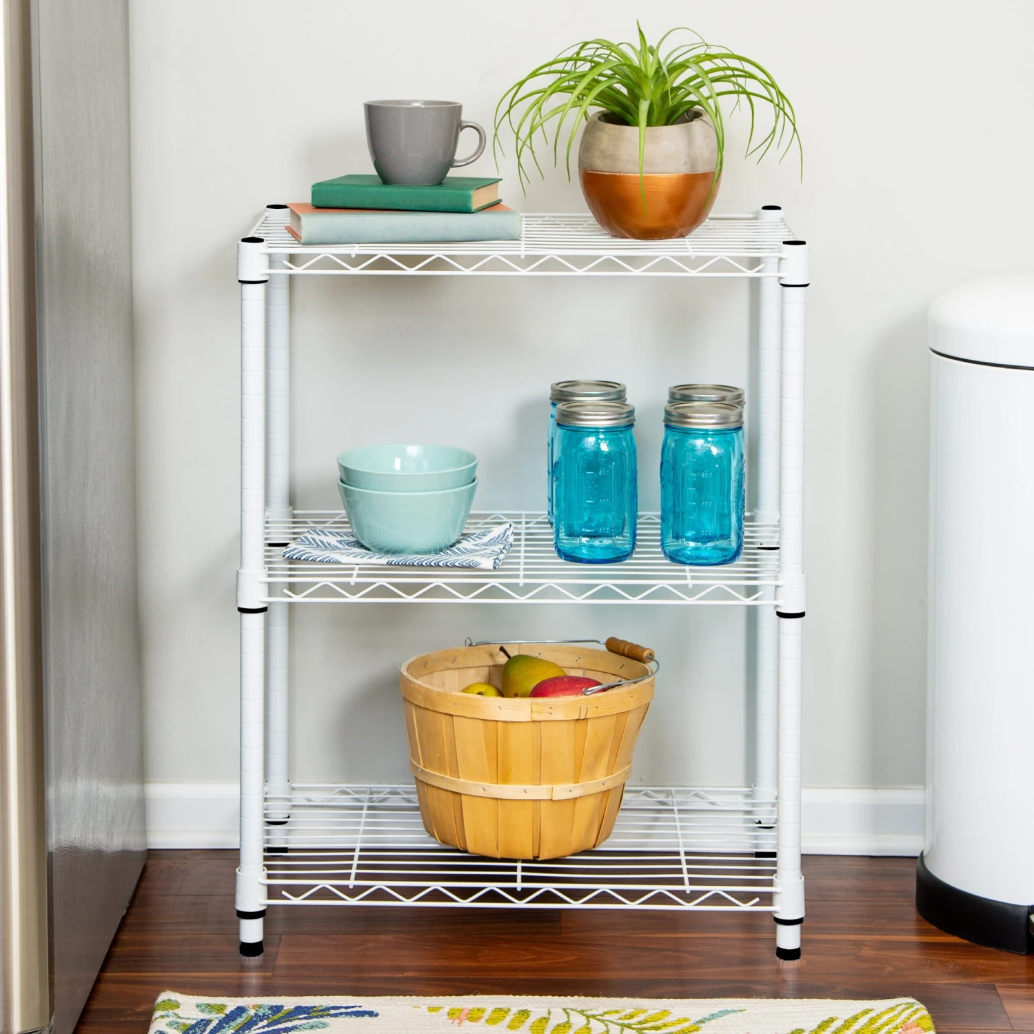White 3-Tier Heavy-Duty Shelving Unit With 250-lb Weight Capacity - Image 3