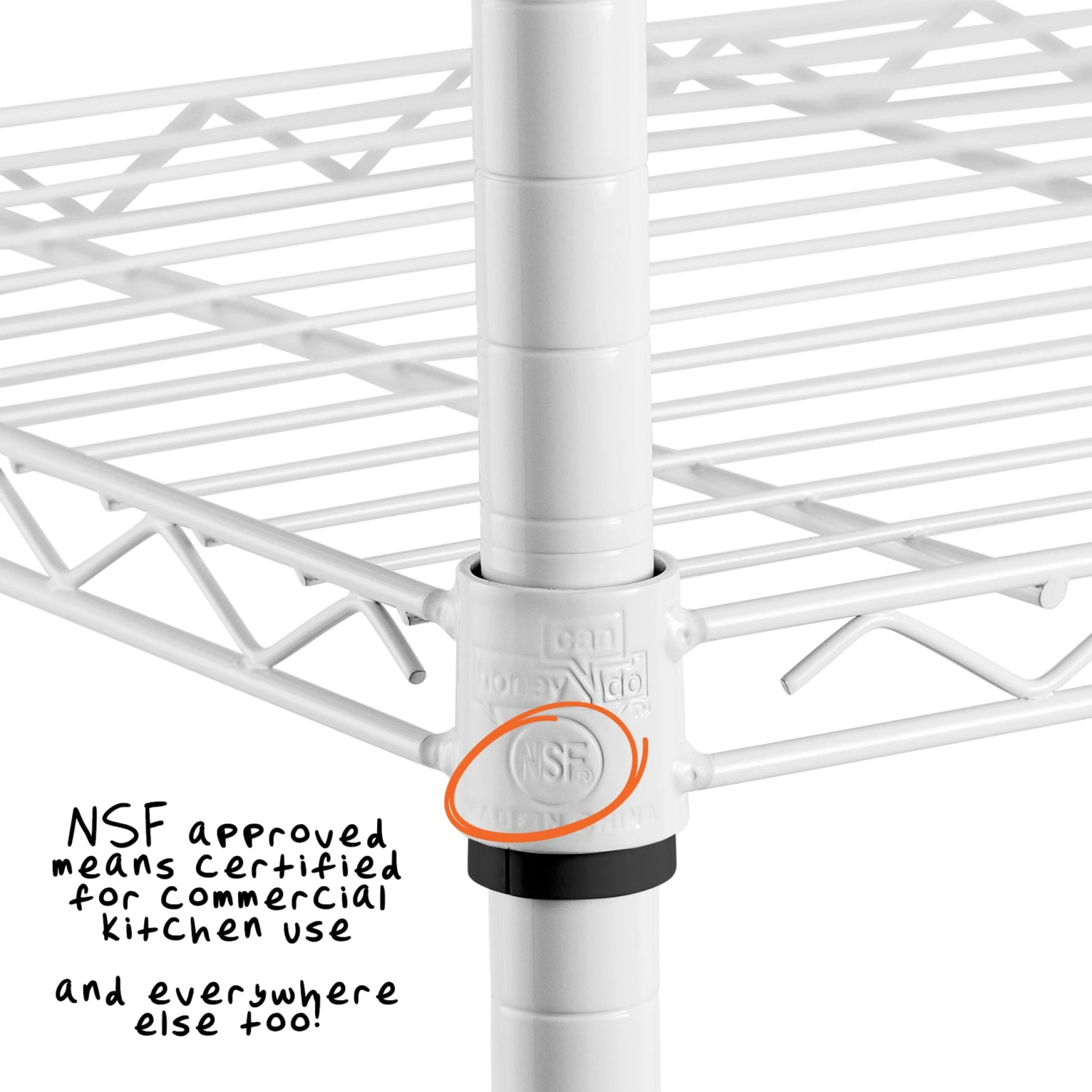 White 3-Tier Heavy-Duty Shelving Unit With 250-lb Weight Capacity - Image 6