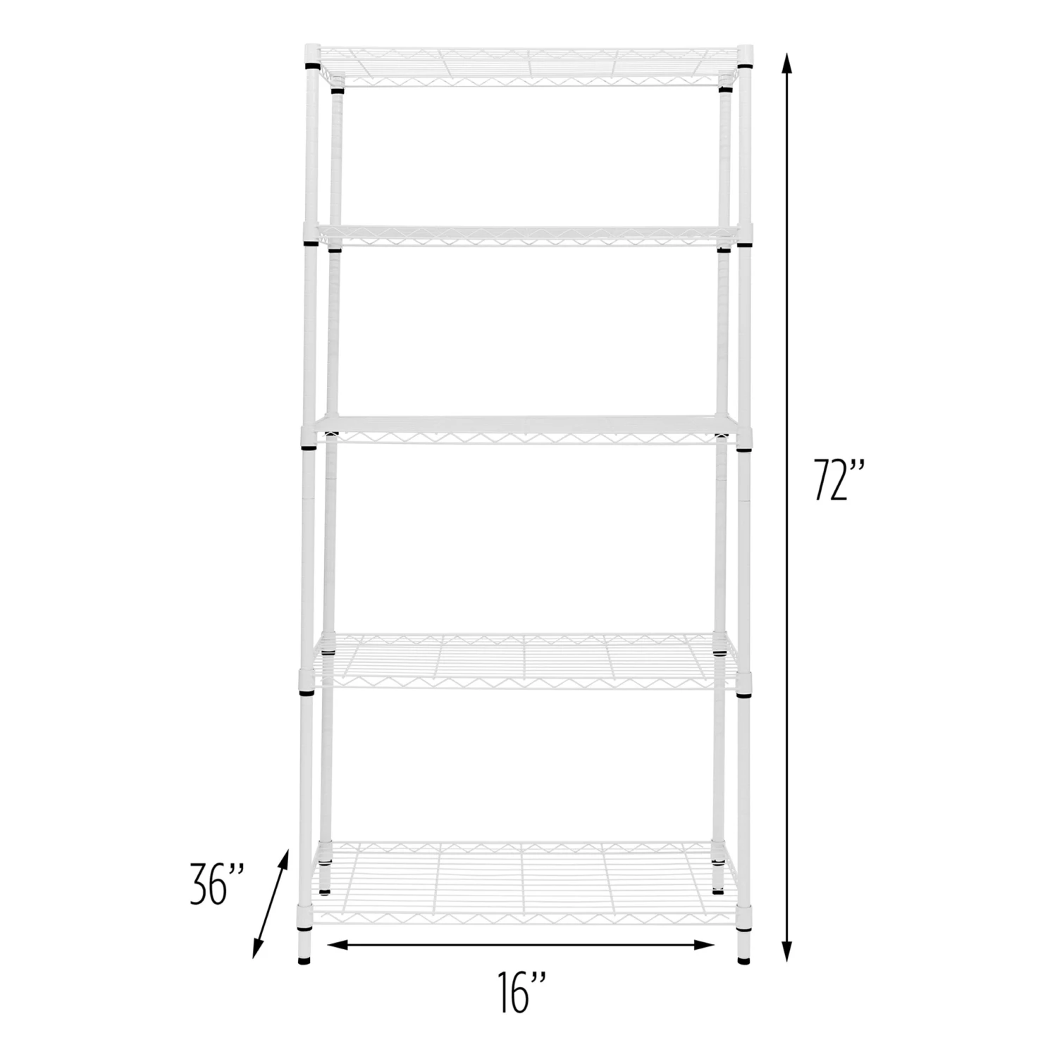 White 5-Tier Heavy-Duty Shelving Unit With 350-lb Shelf Capacity - Image 9