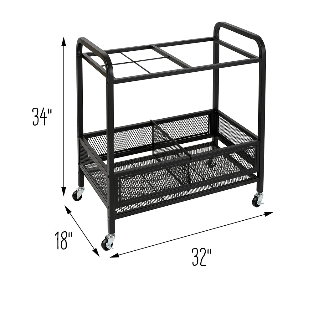 Black Steel Garage Multi-Purpose Rolling Storage Cart - Image 6