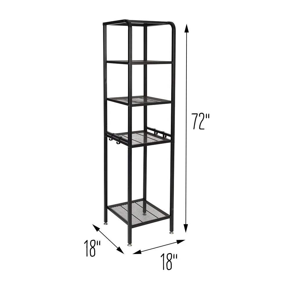 Black 4-Tier Steel Garage Storage Shelving Unit - Image 4